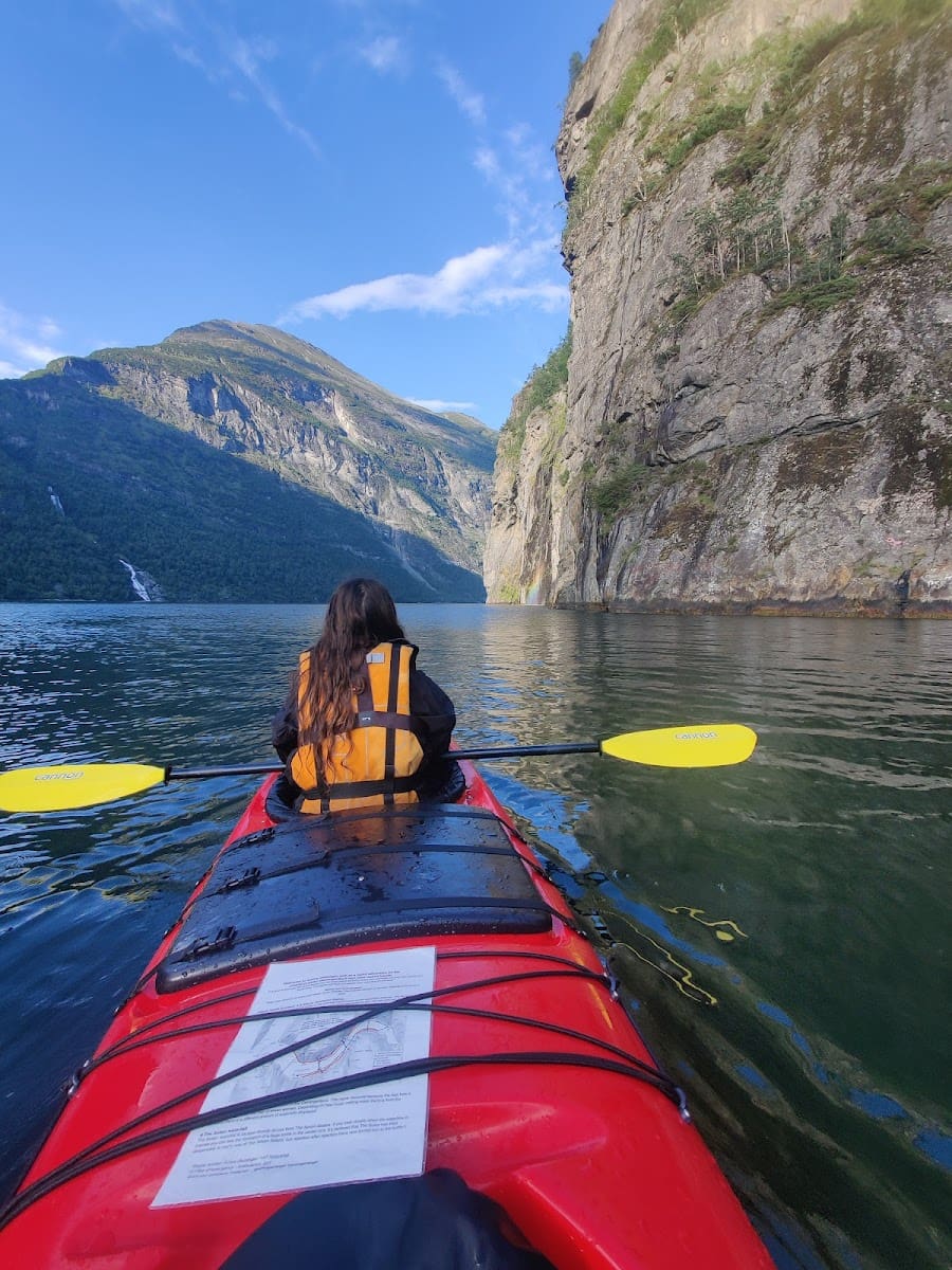 Kayaking on Geirangerfjord, Geiranger