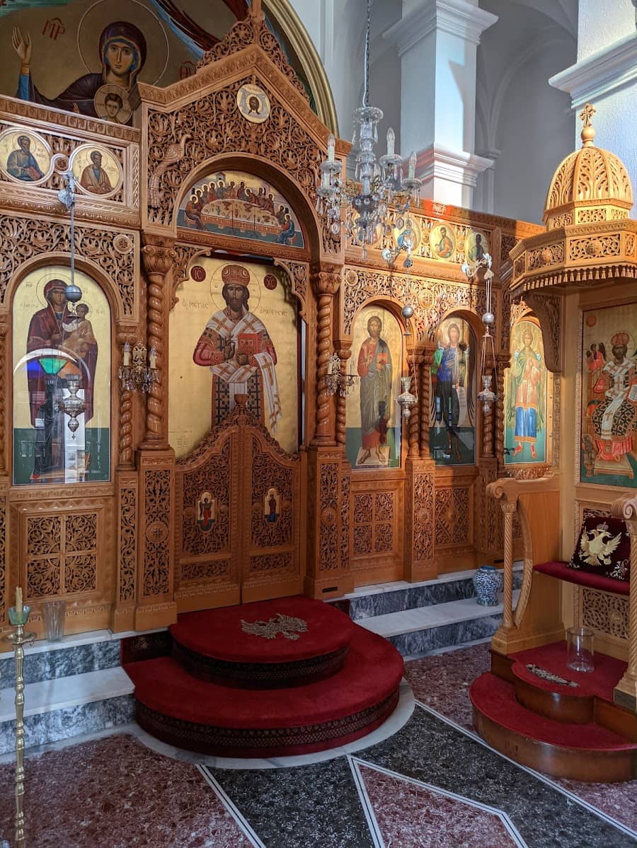 Inside of Monastery of St. Riginou, Skopelos Island Inside of Monastery of St. Riginou, Skopelos Island