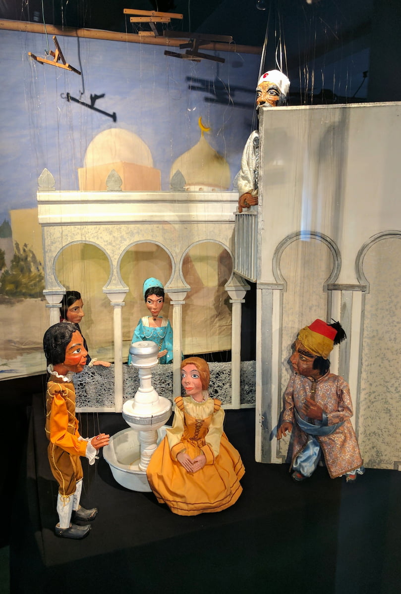 Showcases with Exhibits, Museum Museum of Theatre Puppets, Lübeck